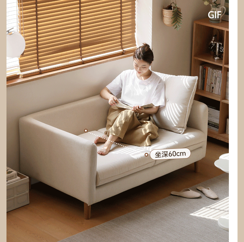 Fabric White Cream Style Sofa.