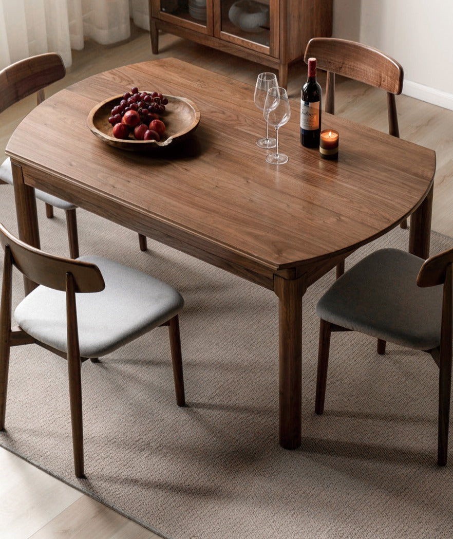 Ash, Oak, Black Walnut Solid Wood Folding Dining Table