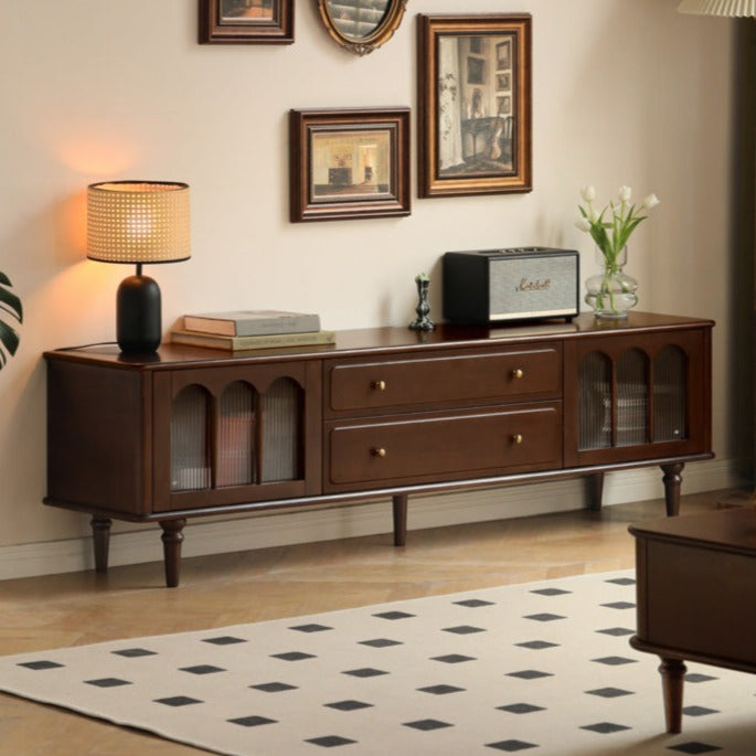 Poplar Solid Wood American Style TV Cabinet.