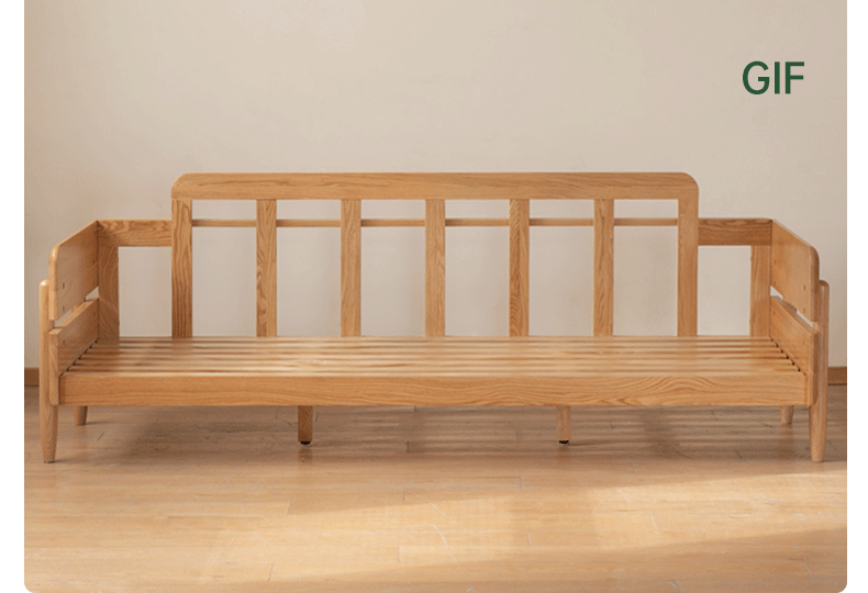 Oak Solid Wood Sofa Modern High Back.