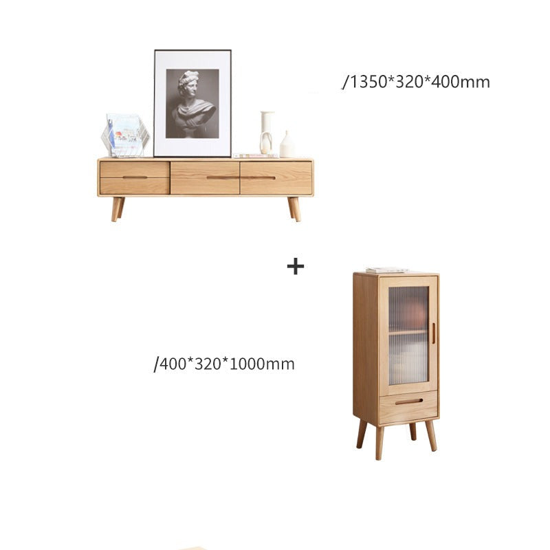 TV stand sliding doors Oak solid wood"