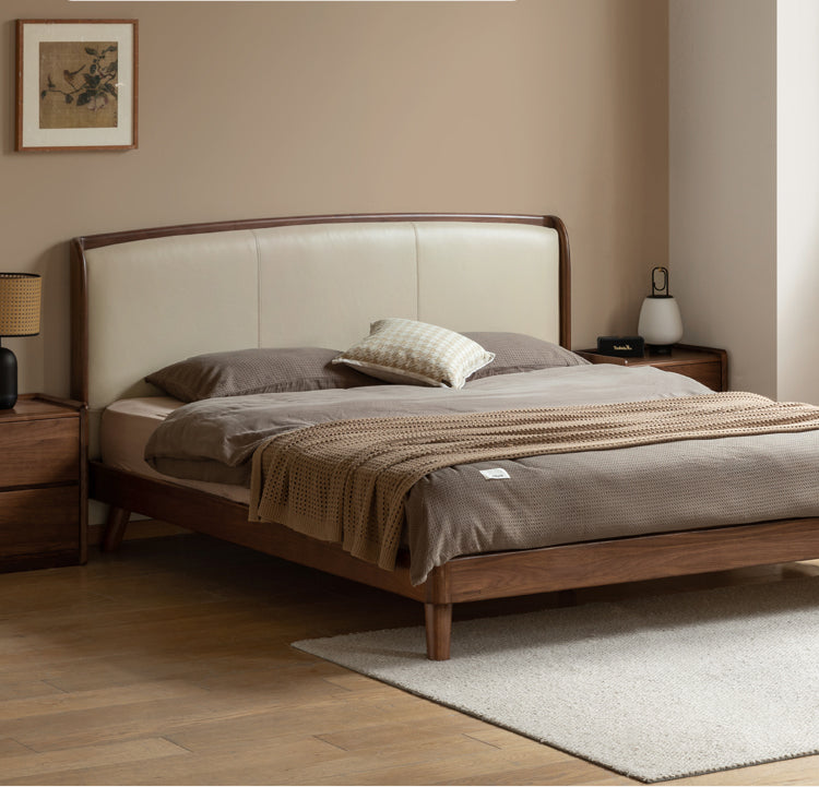 Teak, Black Walnut, Oak Solid Wood First Layer Yellow Cowhide Leather,Technical Cloth
