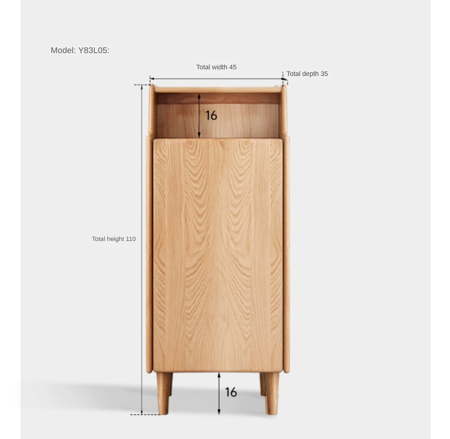 Oak Solid Wood Entrance Shoe Cabinet