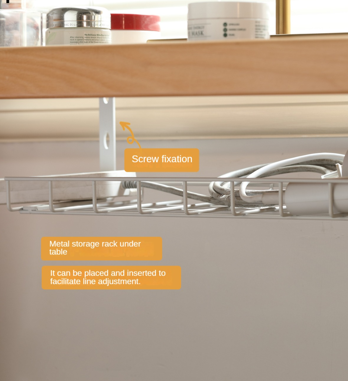 Beech Solid Wood Office Desk Storage Rack Integrated