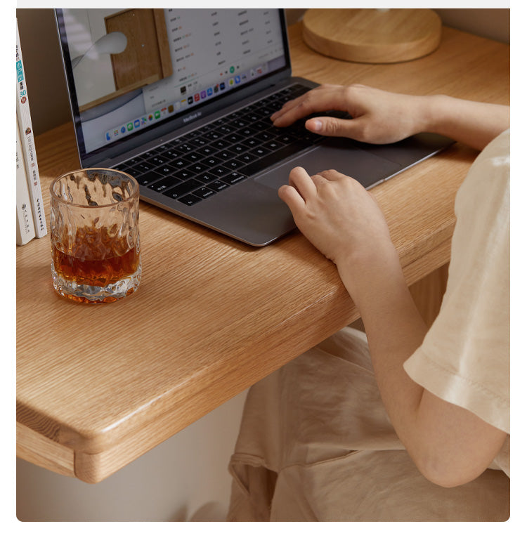 Oak, Cherry Solid Wood Small Office Desk