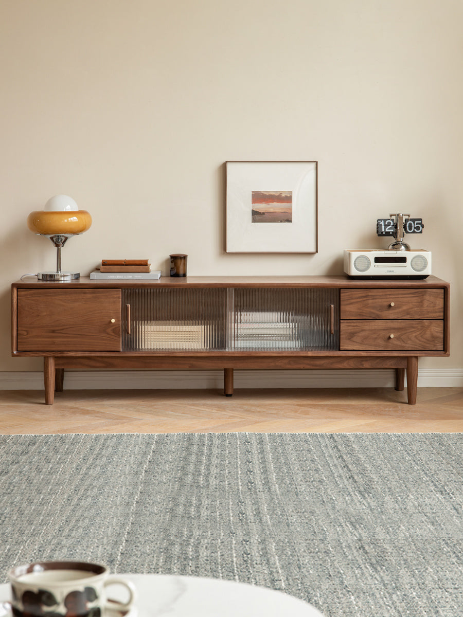 Black Walnut, Teak solid wood TV Cabinet.
