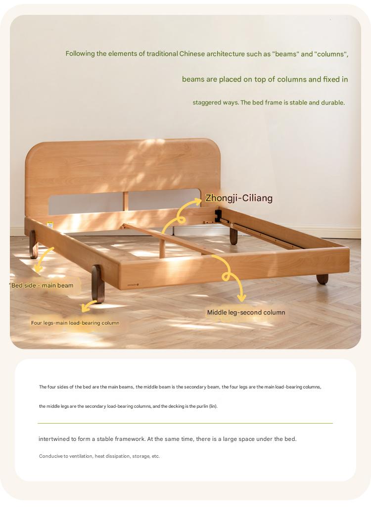 Oak solid wood children's bed<