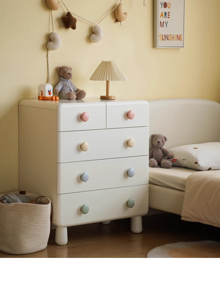 Rubber Solid Wood Children's Storage Cabinet.