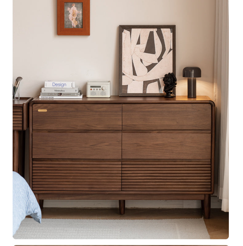 Black Walnut, Catalpa Solid Wood Drawer Storage Cabinet
