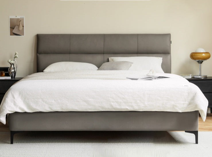 Luxury Genuine Leather Modern Minimalist Bed