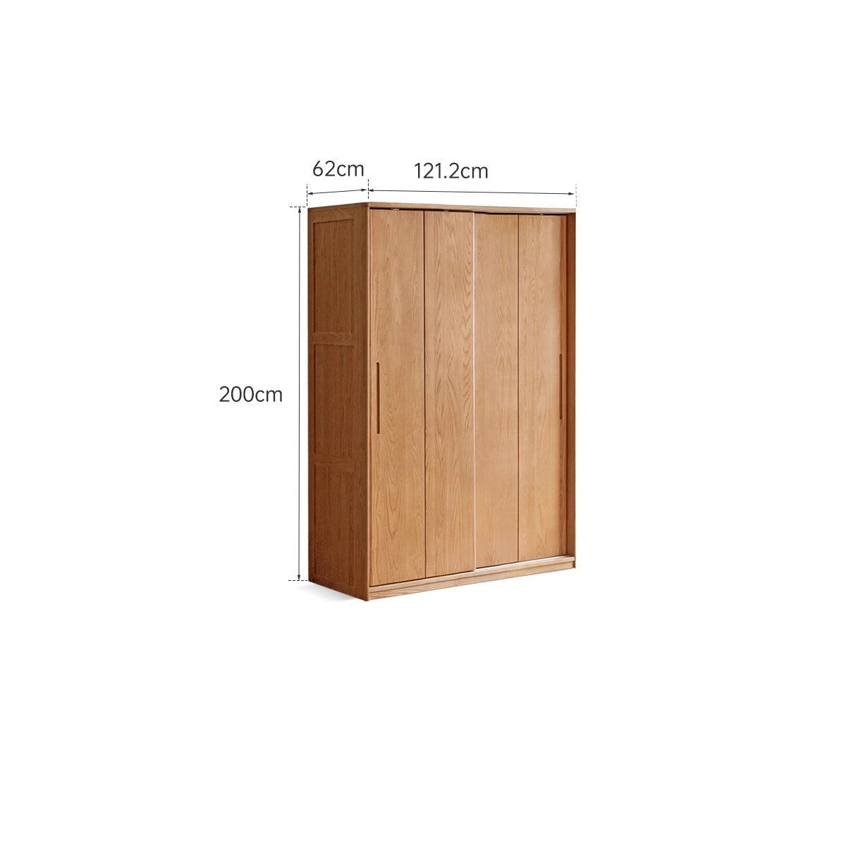 Oak Solid Wood Sliding Door Wardrobe.