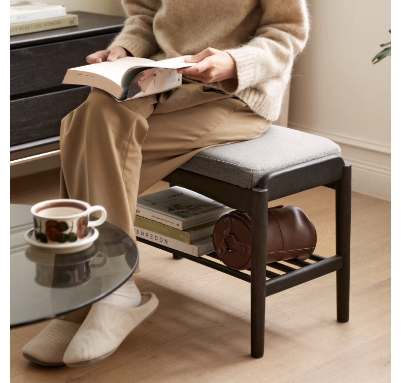 Oak Solid Wood Shoe Changing Bench