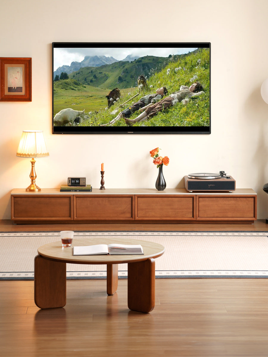 Poplar Solid Wood Ancient Style TV Cabinet