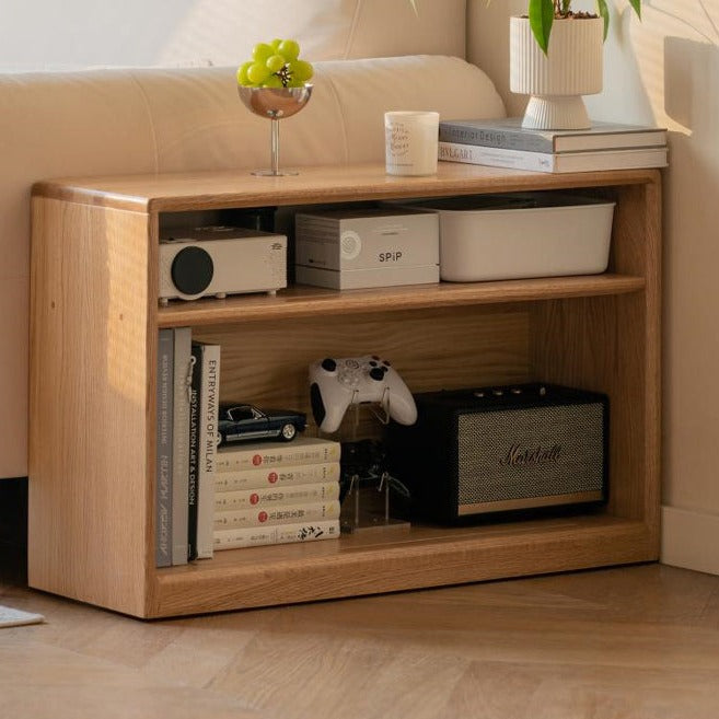 Oak Solid Wood Wheel Side Table