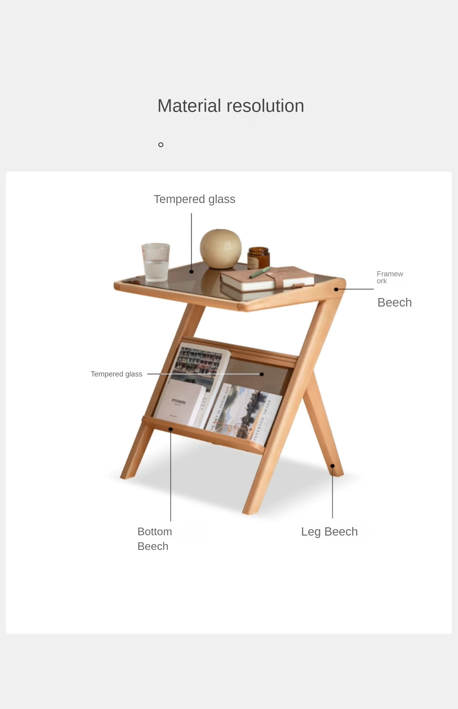 Beech Solid wood side glass creative corner)