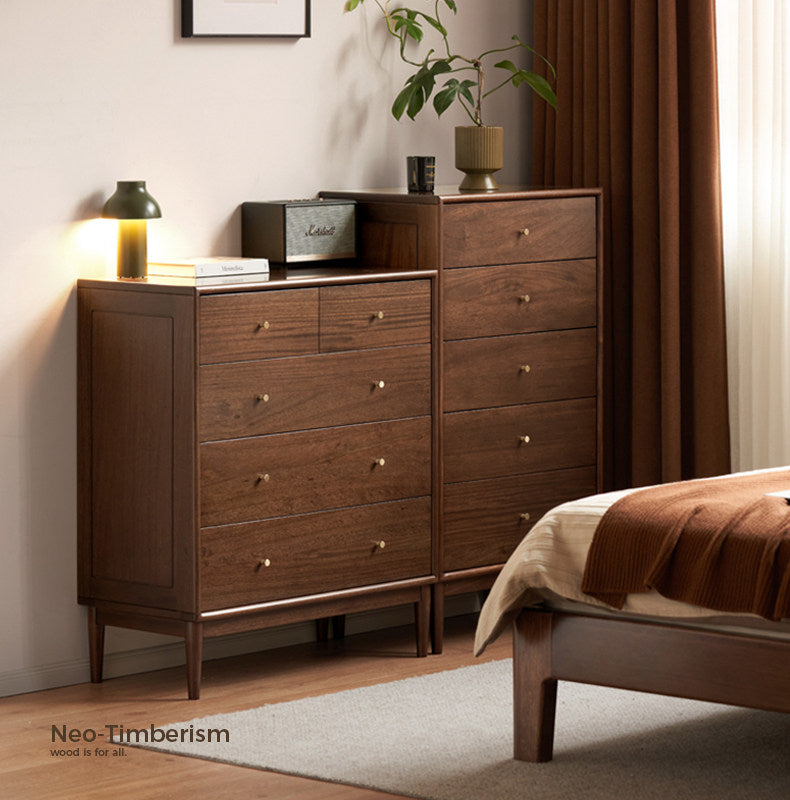 Red Zebrawood Solid Wood Modern Minimalist Chest of Drawers