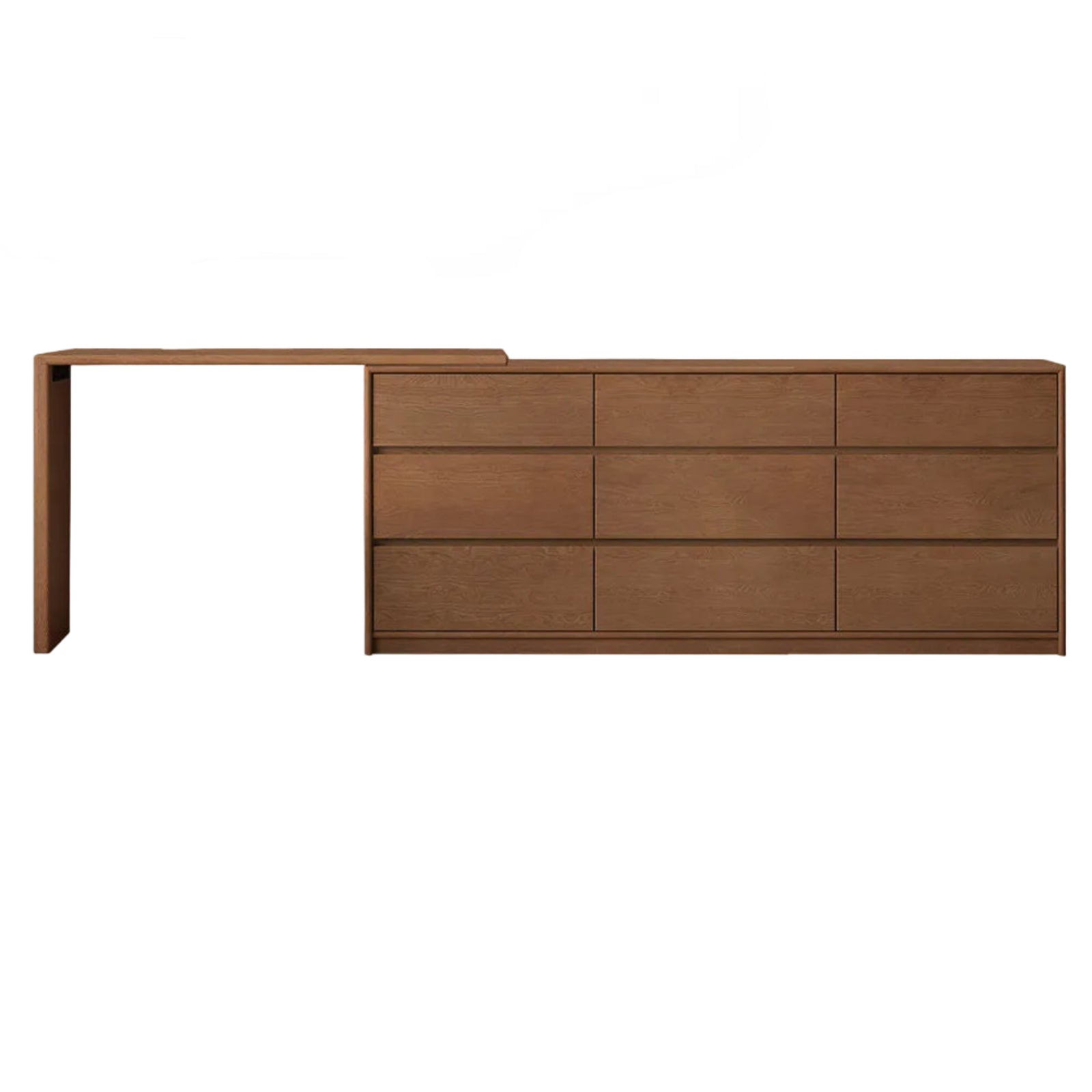 Oak, Solid Rubberwood, Beech Vanity Table L-Shaped Corner.