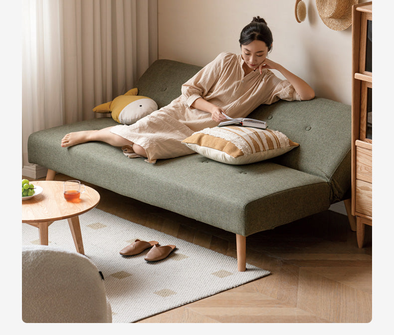 Beech Solid Wood Sleeper Sofa Modern Minimalist.