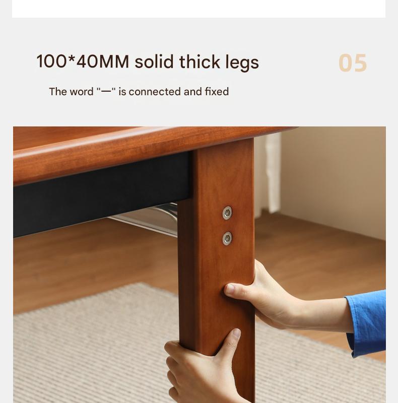 Poplar Solid Wood Bauhaus Retro Antique Style Dining Table