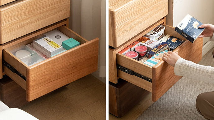 Black Walnut, Cherry, Oak Solid Wood Free Combination Storage Nightstand