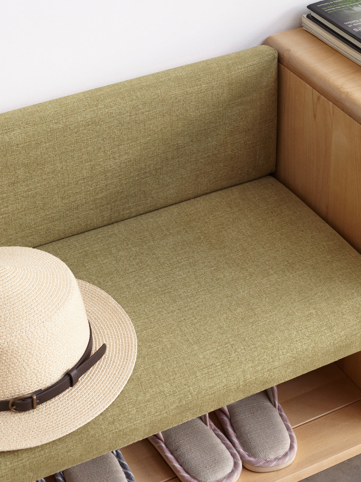 Beech Solid Wood Shoe Changing Stool Multifunctional With Cabinet