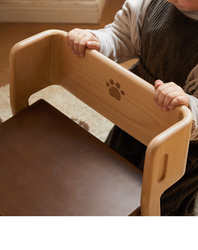 Beech Solid Wood Children's Multi-function Step Ladder Chair.
