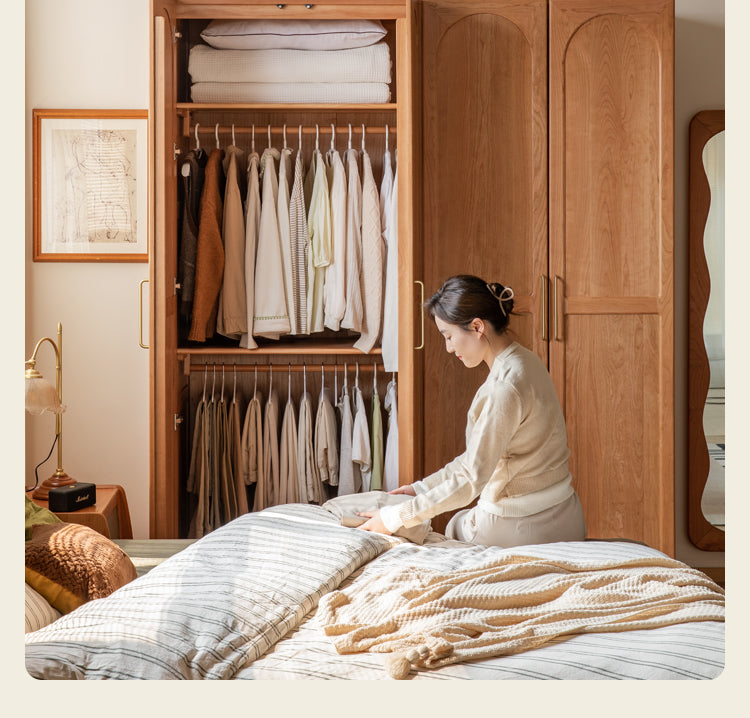 Cherry Solid Wood Vintage Wardrobe.
