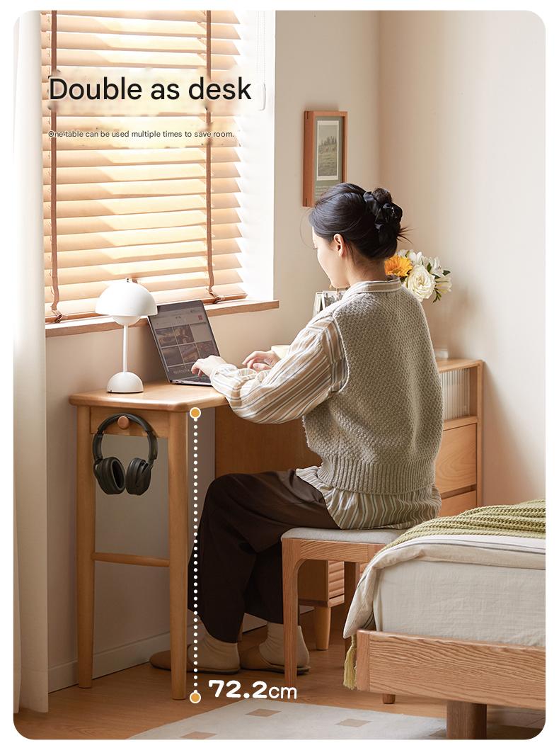 Beech Solid Wood L-Shaped Corner Storage Cabinet, Dressing table.