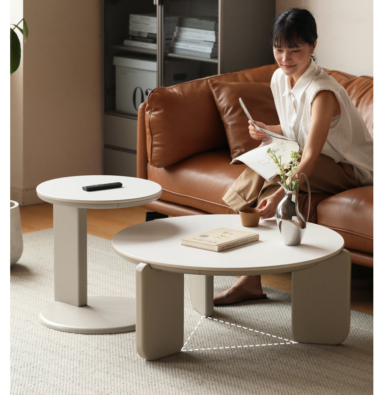 Poplar Solid Wood Rock Plate Combination Coffee Table.