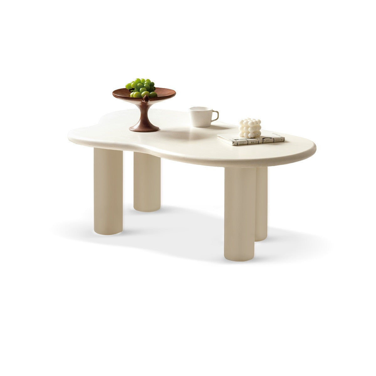 Coffee table creamy cloud Poplar solid wood"