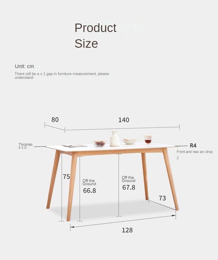 Beech Solid Wood Rock Plate Dining Table