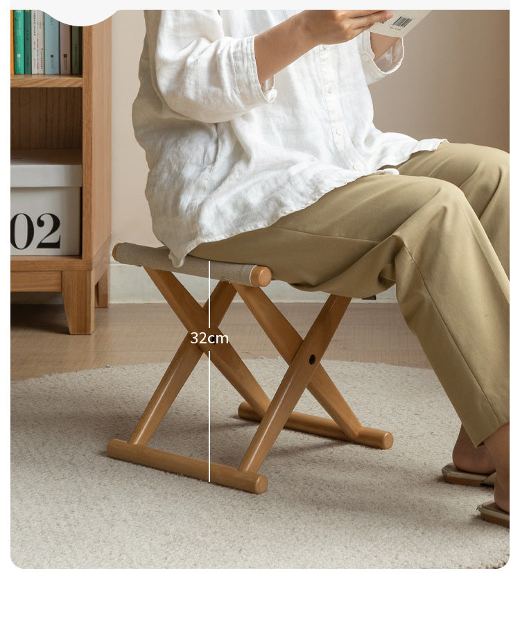 Beech solid wood outdoor portable folding stool