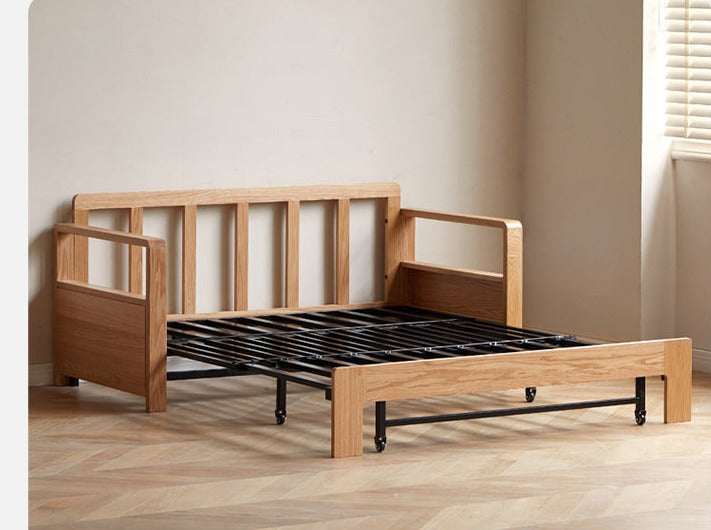 Oak, Ash Solid Wood Sofa Bed Modern Multifunctional.