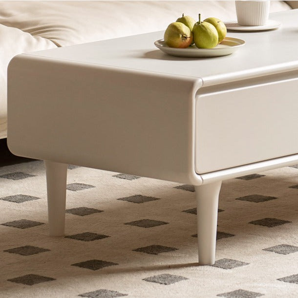Rubber Wood Cream Coffee Table