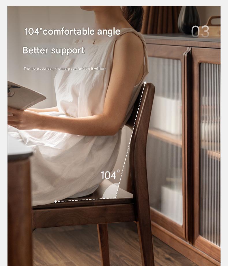 Set 4 pcs Black Walnut, White Ash, Oak Solid Wood Dining Chair