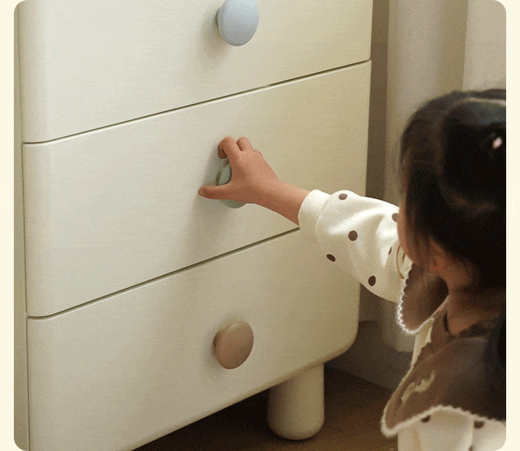 Rubber Solid Wood Children's Storage Cabinet.