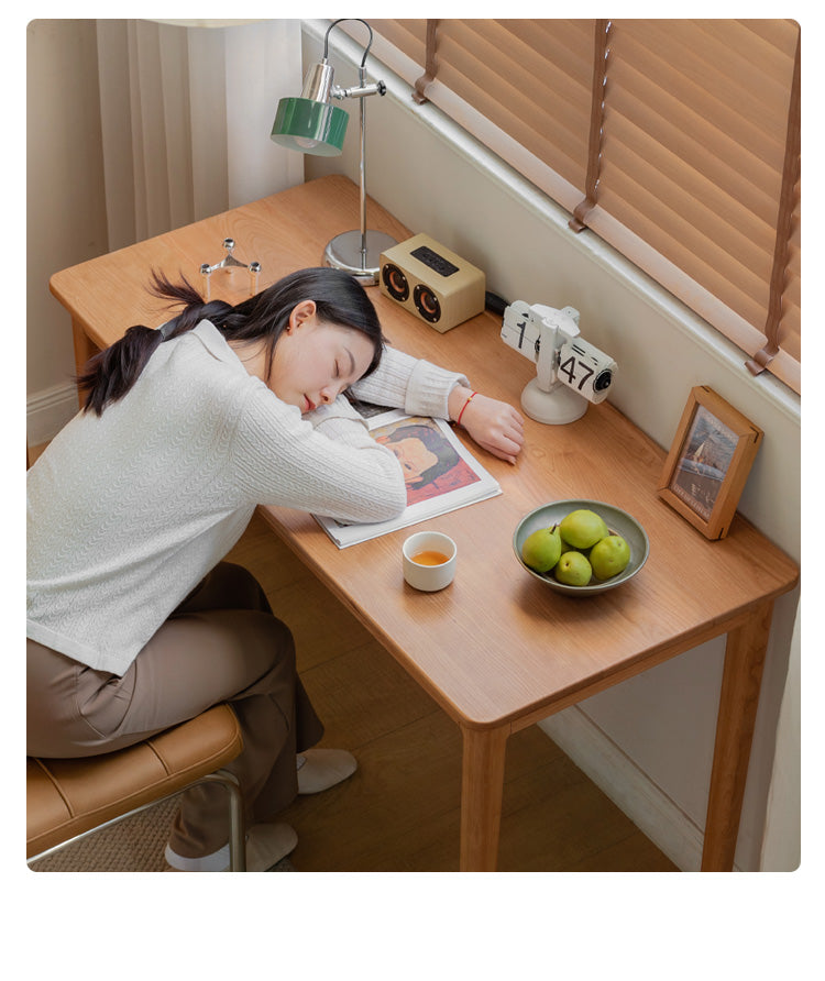 Cherry Solid Wood Desk Medieval Study Computer Desk