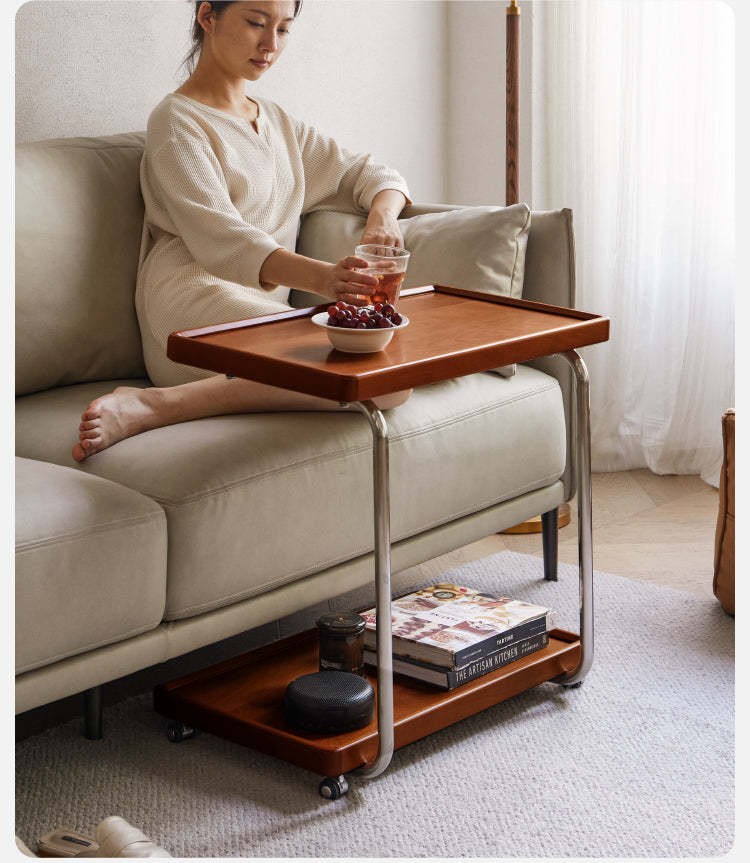 Beech, Ash, Oak, Cherry, Poplar Solid Wood C-type Side Table Modern