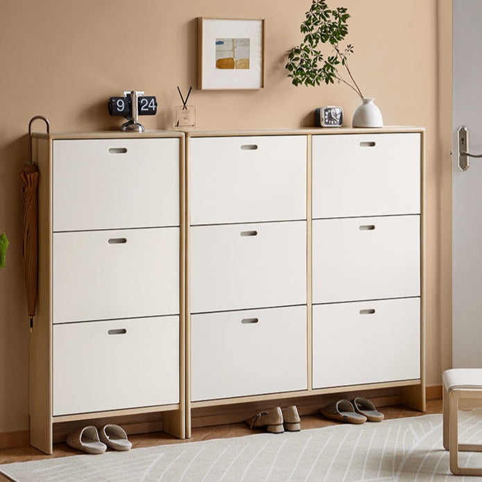 Birch Solid Wood Ultra-Thin Shoe Cabinet