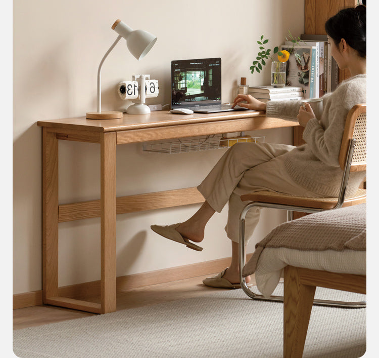 Oak, Poplar, Beech Solid Wood Long Narrow Desk