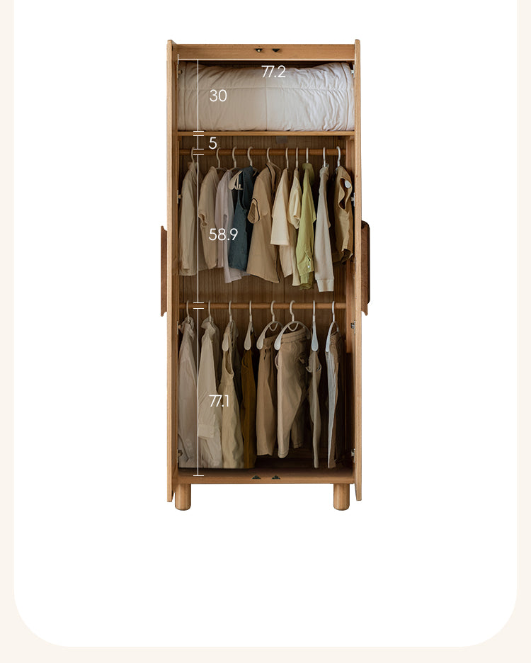 Oak Solid Wood Kid's Wardrobe