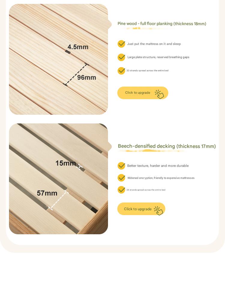 Beech, Oak Solid Wood Children's Bed Widened Guardrail<