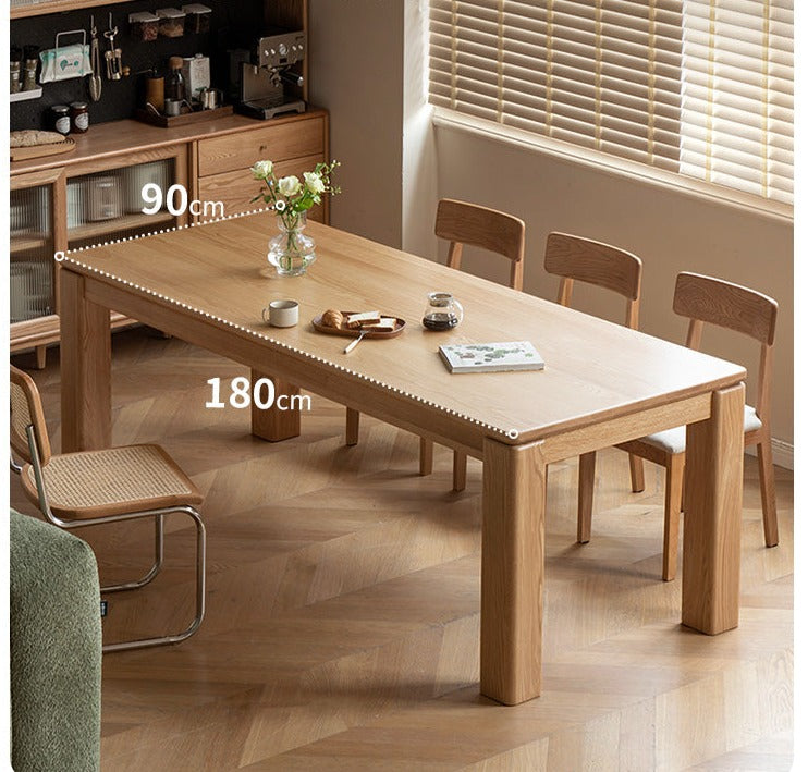 Oak Solid Wood Thick Legs Dining Table