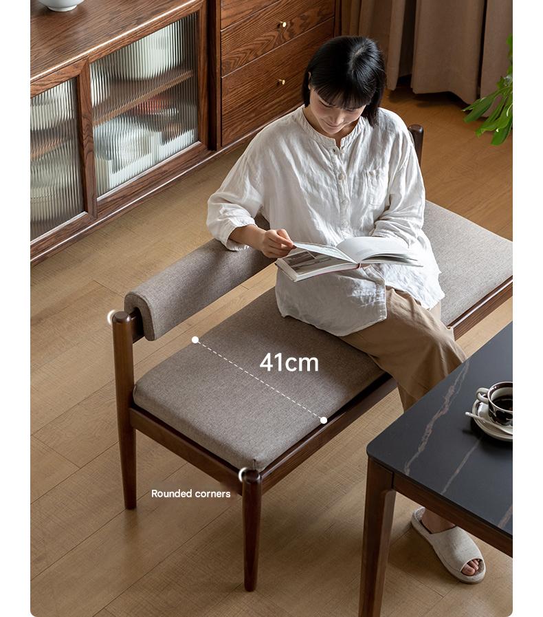 Black Walnut, Oak Solid Wood Long Bench