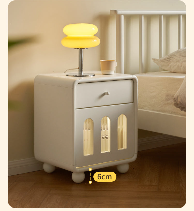Rubber Solid Wood Light Luxury Nightstand