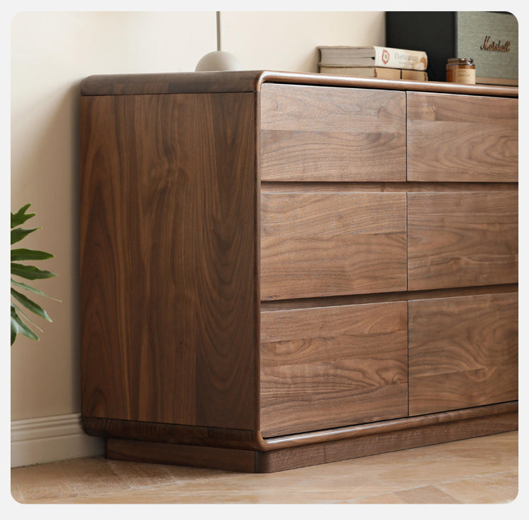 Black Walnut, Poplar Solid Wood Storage Cabinet Chest of Drawers