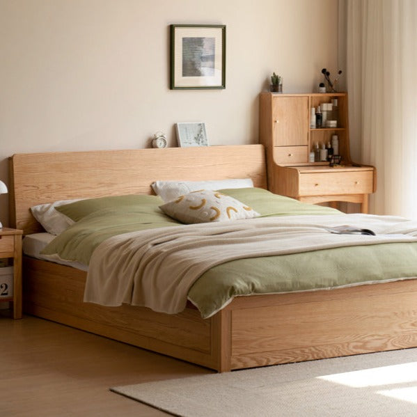 Oak Solid Wood Box Bed