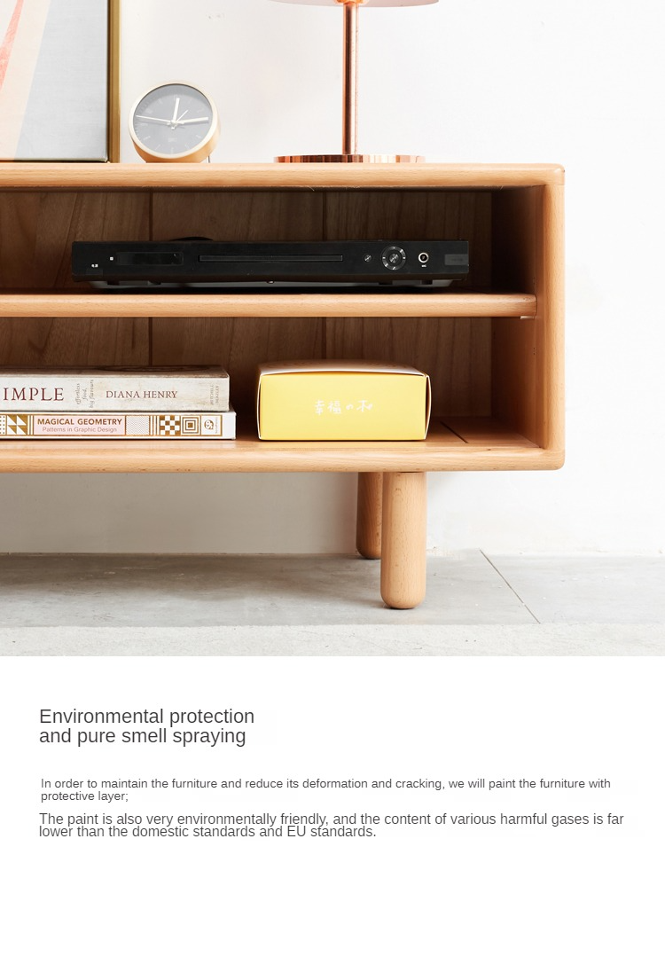 Beech Solid Wood TV Storage Cabinet.