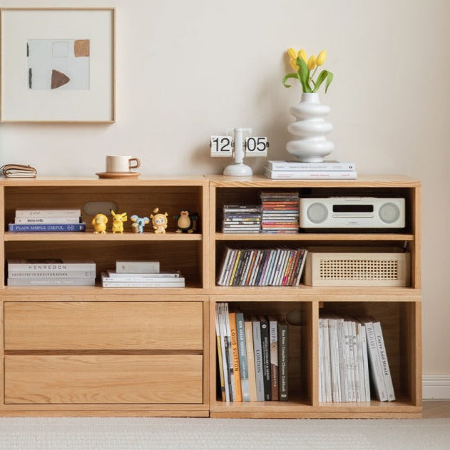 Oak, Ash Solid Wood TV Cabinet Modern Free Combination Storage Bookcases