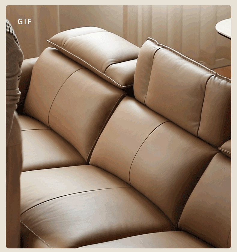 Electric Sofa Genuine Leather zero wall italian light luxury